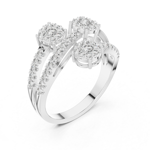 Anillo de Aniversario de Oro Rosa de 14K con Diamante Redondo Cultivado en Laboratorio para Mujer |   Diamante Cultivado Nuevo - Product Image 4