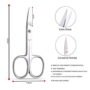 Ciseaux à ongles en acier inoxydable incurvés, prix d'usine, légers, réutilisables, pointe de sécurité tranchante, soin des cuticules, qualité salon - Product Image 3