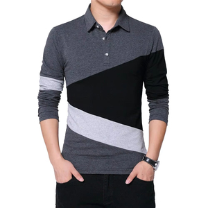 Camiseta de Verano de Alta Calidad para Hombre, Cuello en V, Manga Corta, con Parches de Color en el Cuello, Tela Twill, Estilo Casual 2025 - Product Image 2