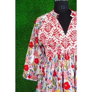 Robe maxi bohème indienne pour femmes, nouvelle arrivée, style chic floral long décontracté d'été, fabriquée en tissu de coton, style vintage - Product Image 1