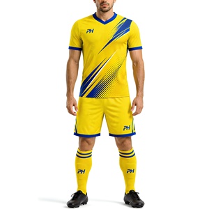 Fabricant OEM, uniforme de football personnalisé avec le nom de l'équipe, maillots et shorts de football respirants, impression numérique, maillot de sport - Product Image 3