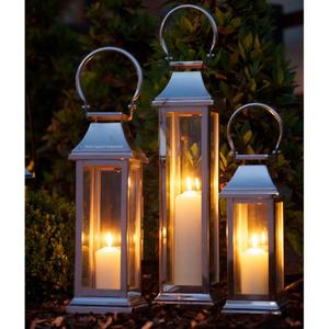 Lanterne à bougie décorative en acier inoxydable et en verre pour la décoration de la maison et du jardin Lanterne en métal suspendue - Product Image 2