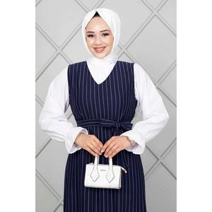 Ensemble Débardeur Hijab Rayé Bleu Marine - Product Image 3