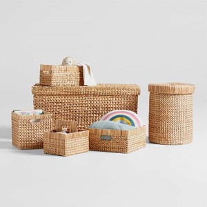 Grand panier de table à langer rectangulaire en jacinthe d'eau naturelle de haute qualité avec poignées | Tienphong Handicrafts - Product Image 3
