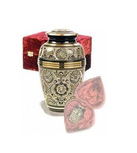 Urna Funeraria de Latón Dorado Tallada a Mano de Estilo Europeo, Ecológica, con Empaque Personalizado, Urna Conmemorativa para Adultos - Product Image 1