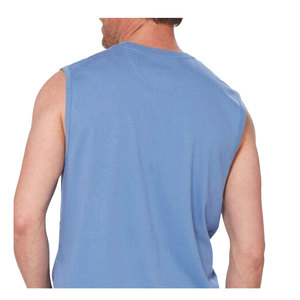 Camiseta sin mangas de diseño personalizado para hombre, 280 gramos, algodón, talla grande, deportiva, transpirable, para entrenamiento físico, gimnasio, chaleco tejido lavado - Product Image 6