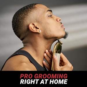 Tondeuse à barbe professionnelle tout métal pour hommes, tondeuse à poils du visage sans fil avec batterie au lithium rechargeable, longue autonomie - Product Image 6