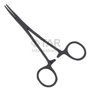 Pince hémostatique droite en noir tactique, instruments médicaux en acier inoxydable de 5.5 pouces pinces de verrouillage mâchoires dentelées pêche - Product Image 1