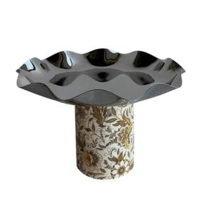 Tazón Decorativo de Diseño Moderno con Acabado Plateado y Patrón, Elegante Decoración para Mesa, Plato para Dulces para Proveedores Mayoristas - Product Image 1