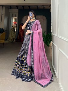 Conjunto Georgette Lehenga Choli que combina sin esfuerzo comodidad y estilo Gujarati Lehenga Choli 2024 Outfit - Product Image 2