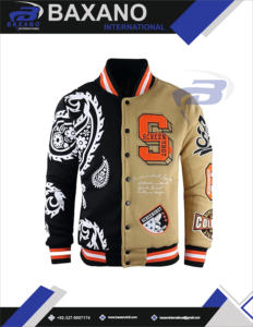 เสื้อแจ็คเก็ตวาร์ซิตี้ลายกราฟิกปักสองสีล่าสุดสำหรับผู้ชาย แจ็คเก็ตแฟชั่นแนวสตรีท แจ็คเก็ตฮิปฮอป แจ็คเก็ตแอนิเมะสไตล์วิทยาลัย - Product Image 4