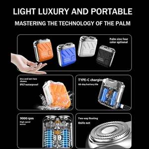 Afeitadora Eléctrica Portátil Mini para Hombre, Impermeable IPX7, Cuchilla Magnética de Doble Anillo con Doble Cuchilla para Uso en Cara y Cuerpo, Ideal para RV - Product Image 3