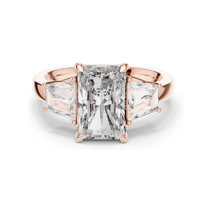 Anillo de Diamante de Laboratorio con Corte Radiante de 4.4 CT para Mujer, Claridad VVS-VS EF, Oro de 18K, 14K, 10K y Plata 925, Oro Rosa, Amarillo, Blanco - Product Image 1