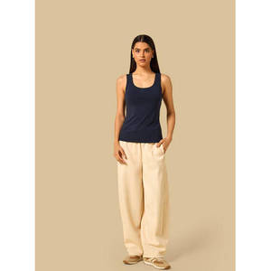 Débardeur de sport côtelé respirant pour femme avec bretelles spaghetti - Product Image 4