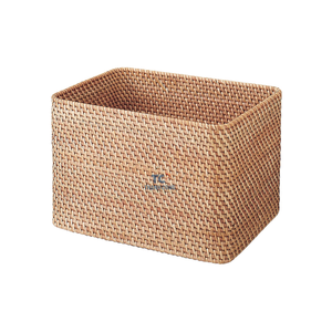 Hot Sale <b>Rattan</b> Cane Basket Sundries <b>Storage</b> <b>Boxes</b> Bins Home Organizer Wooden Frame Basket Handmade From Viet Nam - Product Image 5