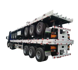 LISTO PARA ENVIAR Semirremolque de Plataforma Plana Usado de 3, 4 y 5 Ejes, 12.5m, para Contenedores de 20 y 40 Pies, Capacidad de 50-60T - Product Image 3