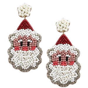 Elegante moda hecha a mano Santa Claus con cuentas día de Navidad bordado pendiente elegante y único exclusivo Top DE LA India - Product Image 1