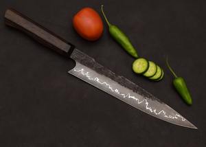 Cuchillo Bowie OEM al por mayor de alta calidad y personalizable con hoja de Damasco mosaico, dientes de mamut blanco y mango de madera para caza - Product Image 5