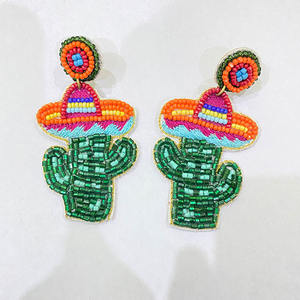 ต่างหูลูกปัดไม้ผสมเงินชุบทองเครื่องประดับแฟชั่นทำด้วยมือสำหรับผู้หญิงต่างหูแบบห้อยทันสมัย - Product Image 5