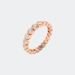 Anillo de Eternidad con Diamantes Redondos de 1.35CTW, Oro de 14k, Cultivados en Laboratorio, Color D, VVS, Engaste de Bisel, Banda Flotante para Mujer, Apilable - Product Image 1