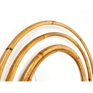 Modern Stylish <b>Triple</b> Ring Rattan <b>Mirror</b> Natural Boho Framed round Wall Decor for Living Room Bedroom or Bathroom - Product Image 5
