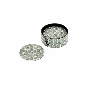 Posavasos de nácar personalizados de alta calidad al por mayor posavasos de arte nórdico personalizados posavasos Capiz - Product Image 1