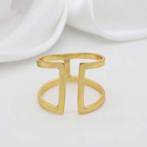 Minimalist Wire Geometric Brass <b>Ring</b> 18k Gold Plated Open <b>Adjustable</b> Wholesale <b>Ring</b> for women - Product Image 5
