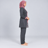 Ensemble de burkinis islamiques 3 pièces pour femmes musulmanes, grande taille, séchage rapide, respirant, uni, ensemble burkini 3 pièces très modeste