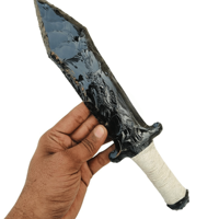 Arme en cristal artisanale d'épée romaine d'obsidienne noire, outil de protection spirituelle, décor métaphysique, cadeau symbolique