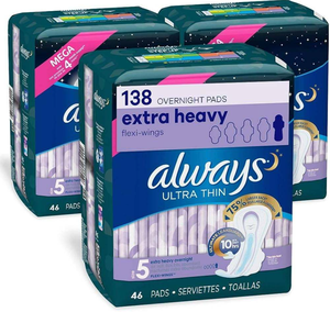 Toallas Sanitarias Always Maxi para Mujer, Talla 5, Absorbencia Extra Fuerte para la Noche, con Alas, Sin Perfume, Paquete de 36 - Product Image 5