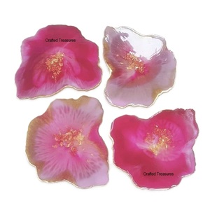 Posavasos de resina para mesa decorativa de nuevo diseño con diferentes flores, posavasos de resina de diseño personalizado para bebidas - Product Image 3