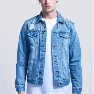 2026 OEM High Quality <b>Long</b> Sleeves Denim <b>Jacket</b> MenWholesale Button up Denim <b>Jacket</b> <b>Men</b> with Custom Embroidery <b>Jacket</b> for man - Product Image 1