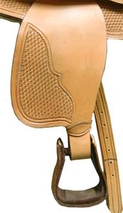 Selle de cheval en cuir occidental la plus vendue avec un design tendance de marquage et de sculpture pour l'équitation anglaise - Product Image 4