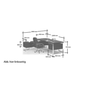 Scrivania per Computer di Lusso Nera Stile Veneziano Destrorso, Arredo Versatile per Ufficio Dirigenziale, Camera da Letto o Edifici Aziendali - Product Image 6