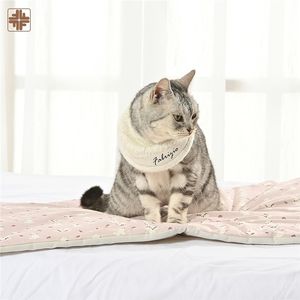 ผ้าพันคอสัตว์เลี้ยงสำหรับลูกสุนัขแมวเสื้อผ้าสัตว์เลี้ยงปรับแต่งโลโก้สุนัขแบบเรียบ - Product Image 5