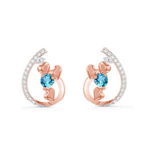 Compre Pendientes Colgantes Huggie de Plata de Ley 925 de Primera Calidad para Mujeres y Niñas con Detalles en Oro de 18k en Forma de Corazón y Flor - Product Image 1