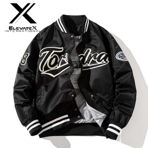 ELEVATEX INTERNATIONAL <b>Men's</b> Orange Canvas Varsity <b>Jacket</b> Stand Windproof Breathable Winter <b>Baseball</b> Coat Featuring Toronto - Product Image 2