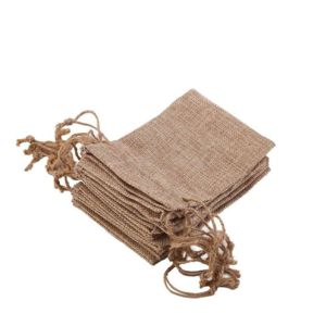 Sacs cadeaux en toile de jute avec cordon de serrage, 100% tissu brodé en jute, très lourds, pochettes, sacs, mariages, bijoux, fêtes pour garçons et filles - Product Image 2