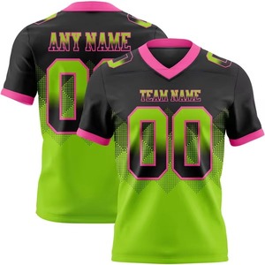 Camiseta de Fútbol Americano de Malla con Diseño de Bandera Degradada Estampada, Mangas Cortas, Estilo Cuadrado para Equipos Adultos - Product Image 1
