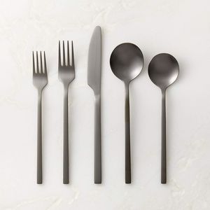 Decorative metal cutlery <b>set</b> with designer carved handles suitable for curated gifting during weddings or holidays - Product Image 4