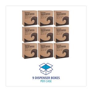 Boardwalk BWK-V030IDW2 9.33 pulgadas. X 16.5 pulgadas Paños de Limpieza Blancos DRC en Paquetes Dispensadores de 100 Unidades, 9 Paquetes/Caja - Product Image 5