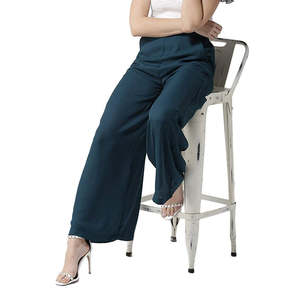 Pantalones de algodón a la moda para mujer de nuevo diseño, venta al por mayor, pantalones de cintura alta para mujer a la venta - Product Image 5