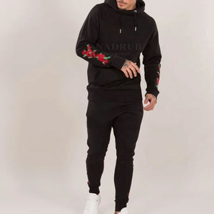 Custom Made 100% Cotton Hooded Collar Tracksuits Eco-Friendly Solid Pattern <b>Embroidery</b> Latest Winter Bulk Quantity <b>Sets</b> - Product Image 1