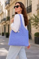 Bolso de Hombro Tejido Acrílico Estilo Boho Chic para Mujer, Bolso de Mano Casual Hecho a Mano, de Gran Capacidad, sin Forro, para Otoño y Playa