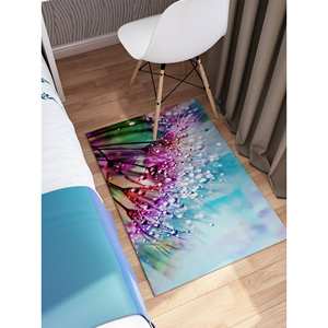 Tapis imprimé pissenlit : Tapis floral moderne facile à nettoyer, avec poils doux - Product Image 5