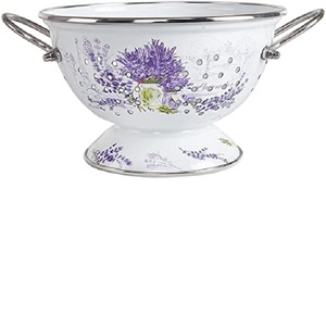 Offre Spéciale passoire de cuisine en métal enduit de poudre, ensemble de 2 passoire de cuisine blanche avec poignée pour laver le riz, les Fruits et le riz - Product Image 2