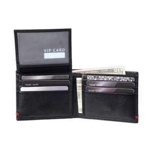 กระเป๋าสตางค์ RFID หนังผู้ชายความจุพิเศษแนบกระเป๋าพลิกสีดํา - Product Image 5