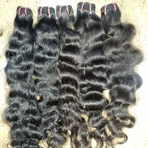 Extensiones de Cabello Remy Indio Virgen 100% Auténticas de Alta Calidad, Estilo Ondulado Natural, Trama Doble a Máquina, Todos los Colores Disponibles - Product Image 1