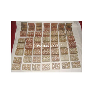Cajas Decorativas de Piedra Jabonosa Blanca Madreperla para Frutos Secos - Product Image 1