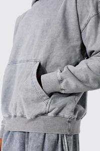 Sweat à capuche d'hiver pour homme 100% Coton de Haute Qualité, Coupe Oversize à Épaules Tombantes, en Polaire Lavée, Respirant, Écologique, Grammage Lourd, Personnalisable - Product Image 2
